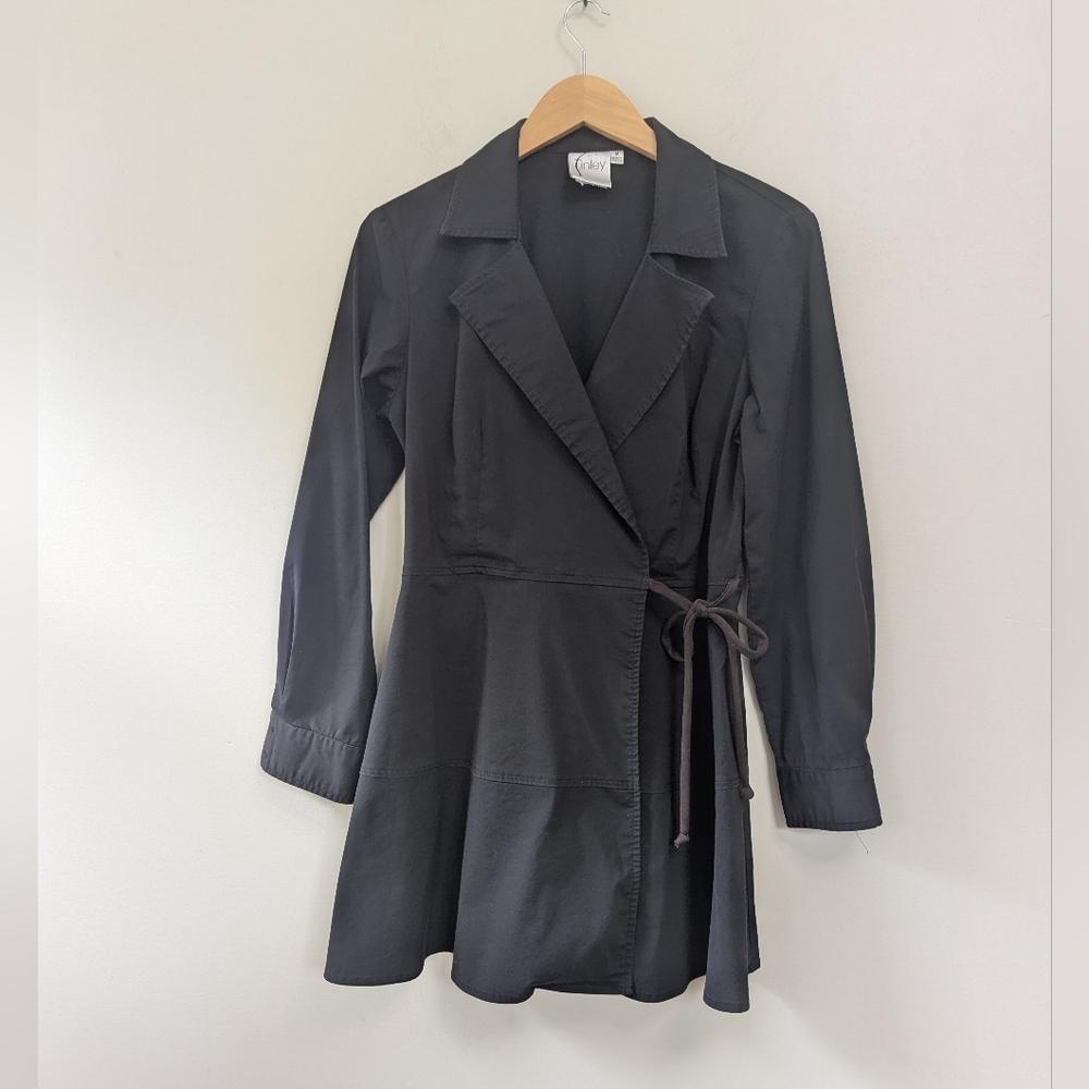 Finley Black Wrap Tunic Long‎ Line Top